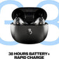 Skullcandy Rail ANC Wireless Earbuds, Bluetooth Headphones, Active Noise Cancelling, Up to 38 Hours Battery, Microphone for iPhone Android, Customizable via Skull-iQ App - True Black
