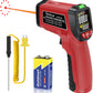 Infrared Thermometer Gun, Gedaye Laser Temperature with IR Pointer 13:1, Meat Temp Gun with Metal Probe, Adjustable Emissivity, -58℉ to 1076℉, Heat Thermometer for Cooking Pizza Oven Grill Fridge BBQ