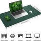 AFIING Dual-Sided Desk Pad, Natural Cork & PU Leather Large Mouse mats for Office and Home Work, Desk Protector Non-Slip, Waterproof, Easy Clean (Dark Green, 23.6" x 13.7")