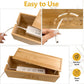 Bamboo Cable Management Box,Extra Large Cord Organizer Box,Power Strips Hider,Plug Strip Cord Box,Outlet Holder,Cords Concealer,Wires Covers,Desk & Floor Tidy Solution (Straight lid)