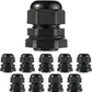 PENGLIN Cable Glands 1/2" NPT Nylon Cable Connector, Strain Relief Cord Connector, IP68 Waterproof Adjustable Locknut(1/2 Inch (10-Pack))