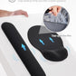 Ergonomic Mouse Pad Wrist Support Set, Memory Foam Keyboard Wrist Rest Set, Ergonomic Keyboard Pad, Non-Slip Base Mousepad（Black Set）