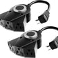 Outdoor Light Sensor Timer, 24 Hours Heavy Duty Waterproof Outlet Timer with 2, 4, 6 or 8 Hours Countdown Mode, 3 Grounded Electrical Outlet for Home Backyard Garden (2 Pack)