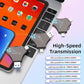 MFi Certified USB 3.0 Flash Drive 512GB for iPhone, 3in1 External Memory Photo Keeper Storage Stick for Picture/Video/Data Saver/Backup, High Speed Thumb/Jump/Hard Drives for iPad/Android/PC (Black)