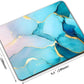 Golden Textured Teal Marble Custom Mouse Pad with Non-Slip Rubber, Small Square Design for Wireless Laptop & Computer Mouse Pads for Desk, 9.5 x 7.9 inch Smooth Surface for Gaming & Office