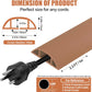 Floor Cord Cover Cavity 0.8"x0.37" Self Adhesive Cord Hider, 3.3FT Low Profile Cable Management, Extension Strip Protector for Wires, Prevent Cable Trips for Offices, Gyms, Exhibitions（Brown）