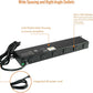 Tecmojo 1U Rackmount Network-Grade PDU Power Strip, 12 Wide-Spaced Right Angle Outlets, Circuit Breaker 12A (UL Certified 12A) 6ft Cord w/ 5-15P Plug, Black
