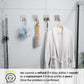 Shower Hooks for Inside Shower - Extra Sticky Stainless, Razor Holder Accessories, Wall Mounted Self-Adhesive Double Hooks for Razor, Loofah, Towel, Shaver, Coat, Key, Silver 6 Pack
