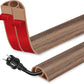 Floor Cord Cover for Wires on Floor Self Adhesive Cord Hider Floor Cable Management Wire Covers for Cords Protector Prevent Cable Trips Cord Cavity W 0.32" x H 0.32", Misty Brown Wood, 10Ft