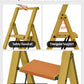Taranta 3 Step Ladder, Lightweight Aluminum Step Stool with Convenient Handgrip, Folding Ladder with Anti-Slip Pedals, 330lbs Capacity Stepladder for Home, Office, Kitchen - Twilight Yellow