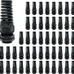 LeMotech 50Pcs NPT 1/2" IP68 Waterproof Cable Gland Flex Spiral Strain Relief Black Nylon Joint with Gaskets for 6-12mm Wire Thread