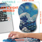Ergonomic Mouse Pad Wrist Support with Memory Foam Massage Bulge, Carpal Tunnel Pain Relief Mousepad Wrist Rest for Mouse(12x8 inch,Wave Starry)