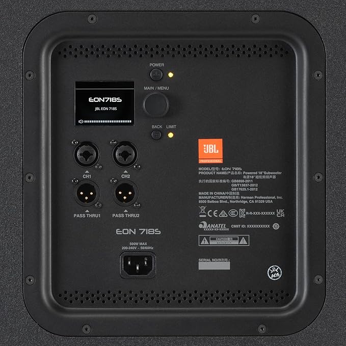 JBL Professional EON718S Powered PA Subwoofer with Bluetooth, 18-inch, Wired Electric, Black