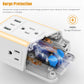 USB Wall Charger Surge Protector, Super Electro 6 Outlet Extender with 3 USB Charging Ports (5V 3.4A Total) and Night Light, 3-Sided 1500J Multi Plug Wall Outlet for Home, Office, ETL Listed