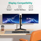 WALI Dual Monitor Stand for Desk, Monitor Stands for 2 Monitors up to 27 inch, Dual Monitors Mount Fits up to 22lbs, Free Standing Full Motion Dual Monitors Arm for Desk (MF002), Black
