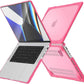 Batianda Compatible with New MacBook Pro 16 inch Case 2024 M4 Chip 2023 2021 Release with M3 M2 Pro Max, Heavy Duty Protective Plastic Hard Shell with Fold Kickstand & Keyboard Cover Protector, Rose