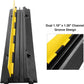 Reliancer 3 Pack Dual Channel Rubber Cable Protector Ramp 2 Channel Traffic Speed Bump 11000lbs Capacity Heavy Duty Driveway Hose Cover Ramp Cord Track Protector Wires Concealer w/Flip-Open Top Cover