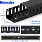 ZhiYo H1.4 x W1.6in Server Rack Cable Management Raceway, 94.5in(6X L15.7in) Cable Raceway Kit, Electrically Safe PVC Open Slot Wire Cord Hider for Under Desk/Computer/Network Cords, Black