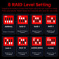 4 Bay Hard Drive RAID Enclosure with Cooling Fan for 2.5/3.5" SATA HDD/SSD with USB A/C 3.0＋eSATA Cable, 3.5 Hard Drive Reader Supports 80TB Capacity, 8 RAID Modes, DAS(NO NAS)