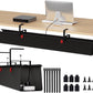 Under Desk Cable Management Tray - 48" Cord Organizer for Desk No Drill, Fabric Under Table Wire Organizer with 16X Cable Ties Hide for Office/Home, Cord Hider Fits Adapters & Sockets, Black