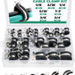 30PCS Cable Clamps Assortment Kit,7 Sizes—1/8" 3/16" 1/4" 5/16" 3/8" 1/2" 3/4" Stainless Steel Rubber Coated Cushioned Insulated Cable Clamp,Automotive Wire Pipe Clamps