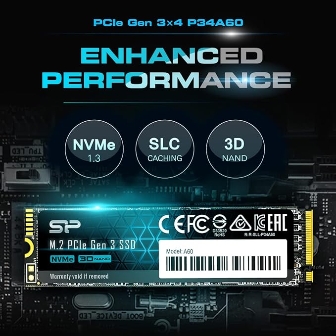 Silicon Power 128GB NVMe M.2 PCIe Gen3x4 2280 SSD (SP128GBP34A60M28)