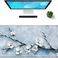 Galdas Gaming Mouse Pad XXL XL Large Long Extended Big Mousepad Non-Slip Rubber Keyboard Mouse Pad with Stitched Edges for Laptop Home Office (31.5x11.8x0.08 Inch) -Snow Floral
