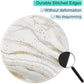 ITNRSIIET Round Mouse Pad with Stitched Edge Premium-Textured Waterproof Non-Slip Rubber Base Desktop Protection Mat Diameter 8.7 inches, Gray Gold Marbling