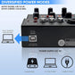 Pyle Professional Wireless DJ Audio Mixer - 4 Channel Bluetooth Controller Sound Mixer, USB Audio Interface, 2 Combo Jack XLR+6.35mm Mic/Line/Guitar in, 3.5mm, RCA AUX, Headphone Jack - PAD43MXUBT
