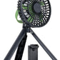 Treva 5 Inch Tripod Fan with Built-In Light and Attachable Phone Mount, Rechargeable 3-Speed Mini Fan with Handle for Travel, Camping, Outdoors