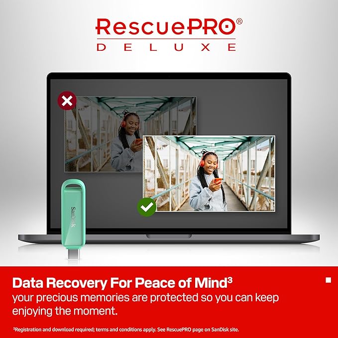 SANDISK 256GB Phone Drive with USB Type-C - for Smartphones, Tablets, and Computers - Up to 150MB/s, USB 3.2 Gen 1 - Seafoam Green - SDIXS0N-256G-GN6NQ