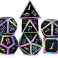 DNDND Rainbow Edge 7 Pieces Metal Dice Set DND Polyhedarl Heavy D&D Dice Set with Metal Tin for Dungeons and Dragons and Role Playing Game