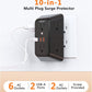 Surge Protector Outlet Extender, 6 Outlet Extender with 4 USB Charging Ports (2 USB C), 3 Sided Multi Plug Wall Adapter for Home, Office, Travel-2 Pack,Black