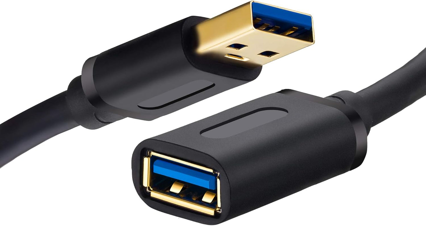 Tan QY USB 3.0 Extension Cable 15Ft, USB 3.0 High Speed Extender Cord Type A Male to A Female for PlayStation, Xbox, USB Flash Drive, Hard Drive, Card Reader,Scanner,Printer,Keyboard (15Ft)