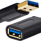 Tan QY USB 3.0 Extension Cable 1Ft-1Pack, USB 3.0 High Speed Extender Cord Type A Male to Female for PlayStation, Xbox, USB Flash Drive, Hard Drive, Card Reader,Scanner,Printer,Keyboard(1Ft-1Pack)