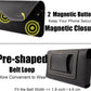 topstache Leather Phone Holster with Belt Loop, Magnetic Closure Cell Case Card Holder Wallet,Leather Pouch for iPhone 14 Pro,Galaxy S23(Fits Otterbox on) L,Black, Belt Loop-Black (C0403)