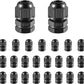 25 PCS 1/4"(4-8mm) NPT Nylon Cable Gland Joints with Gaskets, IP68 Adjustable Lock Nut Strain Relief Cord Grip Waterproof Cable Glands - UL Listed and RoHS Compliant