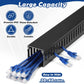 ZhiYo Cable Raceway 78in(2xL39in), Server Rack Cable Management Under Desk Cord Organizer, Electrical Safe PVC Cable Channel Open Slot Wire Raceway for Network/PC/TVs, Wire Duct H2 x W2in Black