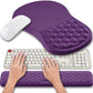 Hokafenle 2 in 1 Ergonomic Mouse Pad Wrist Support & Wrist Rest for Computer Keyboard Set, with Relieve Carpal Tunnel Pain Massage Bulge and Full Memory Gel Design (2In1 Set, Dark Purple)