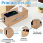 3PCS Wooden Cable Management Box Kit Wooden Cable Hider Storage Box Cord Organizer to Hide Cords & Wires for Desk Organization Protector Box for Home Office Kitchen Desk TV Computer Wires (S + M + L)