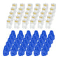MECCANIXITY 100pcs Cat6 RJ45 Pass Through Connectors, RJ45 Connector 8P8C Gold Plated Plugs with 100pcs Blue Strain Relief Boots for Solid or Stranded UTP Ethernet Cable, 1.1mm