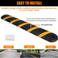Heavy Duty Speed Bumps for Driveway, 84" Rubber Speed Bumps, 2 Channel Modular Traffic Speed Bump Hump Cable Protector Ramps for Asphalt Concrete Gravel Driveway Road with 2 End Caps, 6 Bolt Spikes