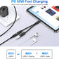 USB-C Headphone and Charger Adapter,2in1 USB C Splitter Dongle Cable with 60W Fast Charging Audio Adapter for iPhone 17 Pro Max 16e 16 Pro 15 Plus Samsung Galaxy A17 A16 A15 A36 A56 A55 S25 FE S24 S22