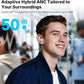 EarFun Air Pro 4+ Adaptive Noise Cancelling Wireless Earbuds, Qualcomm aptX Lossless, Dual Drivers, Translation Earbuds, Snapdragon Sound, 6 Mics AI Clear Call, Hi-Res Sound, Bluetooth 6.0, 54H, Blue
