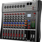 Professional DJ Audio Mixer - 8 Channel DJ Bluetooth Controller Sound Mixer w/DSP 16 Preset Effects, USB Interface, 8 XLR Mic/Line Input, AUX, FX Processor MP3 Player, Headphone Jack