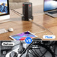 Power Strip Surge Protector, 10 Ft Extension Cord with 12 AC Multiple Outlets 4 USB (1 USB C), SMALLRT Power Tower Desktop Charging Station (Black, 16.4 FT)