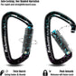 FresKaro UIAA Certified 25KN Auto Locking Climbing Carabiner Clips, Twist Lock, and Heavy Duty Carabiners for Rock Climbing, Rappelling, and Mountaineering, D Shaped