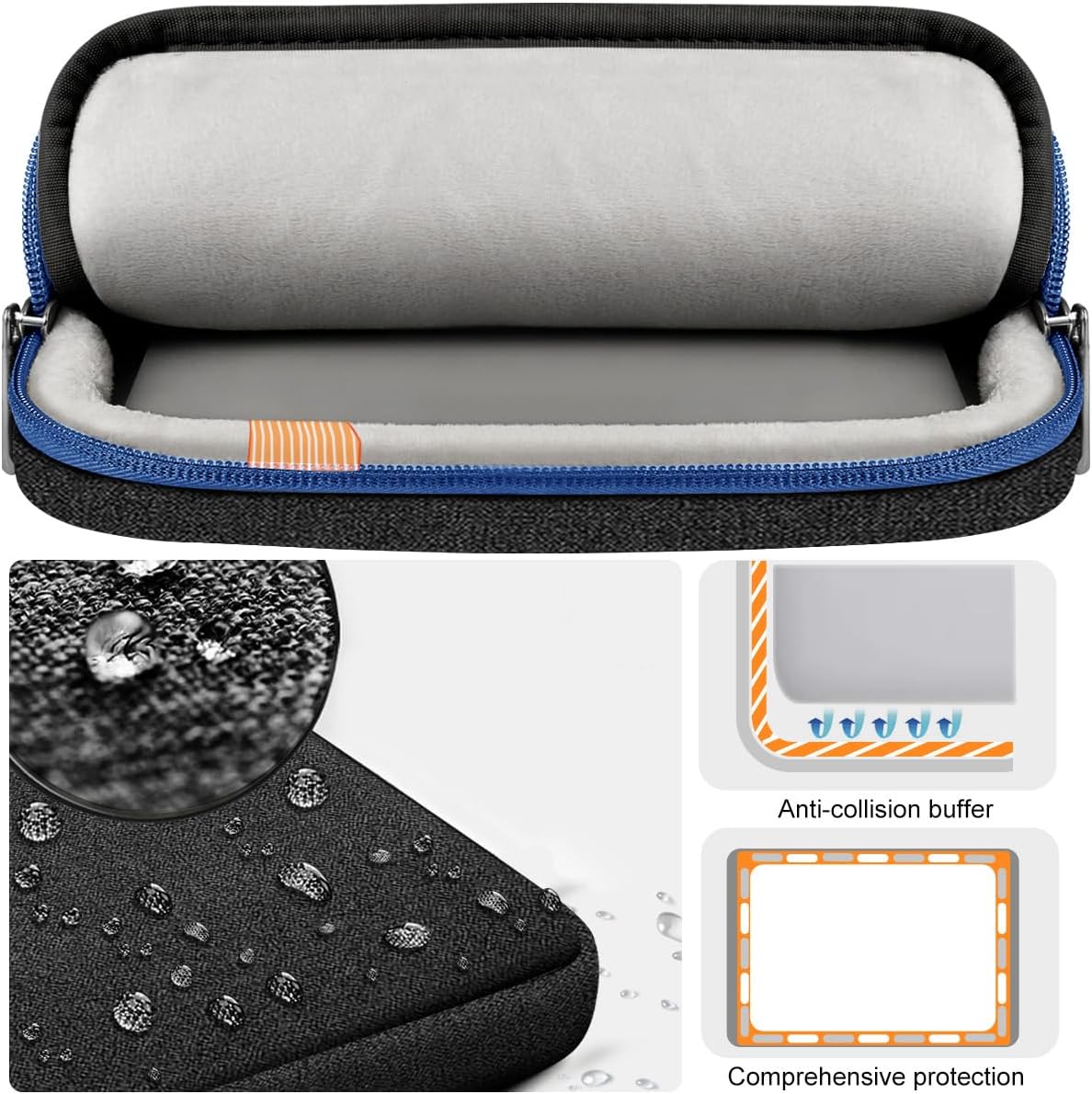 Hseok Laptop Sleeve 15 15.6 16 inches Case Protective PC Briefcase for Commuting and Business Trip，Blue