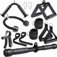 10-in-1 Cable Machine Attachments Set for Gym - Includes Tricep Rope, V-Bar, Straight Bar, D-Handle, Ankle/Wrist Straps, Storage Bag - Compatible with LAT Pulldown & Home Gym Cable Machines