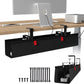 KEEGH No Drill Under Desk Cable Management Tray - 28" Cord Management Under Desk - Clamp/Screw Mount - Support Upto 70lbs - Fabric Wire Management - Gaming/PC Cable Tray Cord Hiders for Office/Home